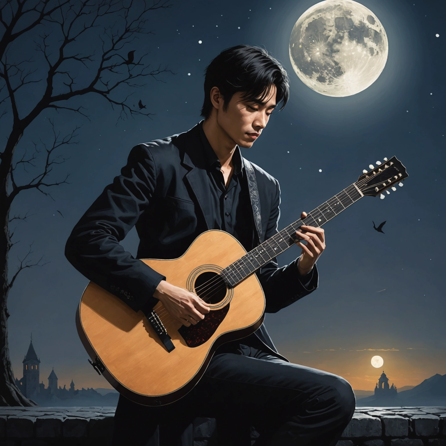 The Guitarist of the Moonlit Shadow